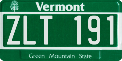 VT license plate ZLT191