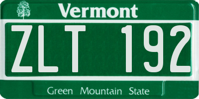 VT license plate ZLT192