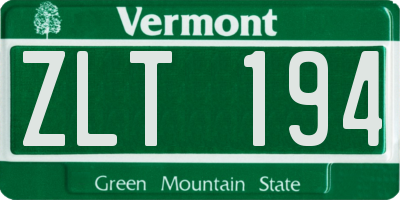 VT license plate ZLT194