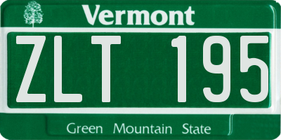 VT license plate ZLT195