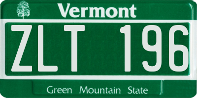 VT license plate ZLT196