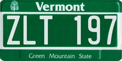 VT license plate ZLT197