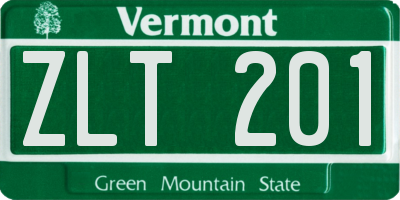 VT license plate ZLT201