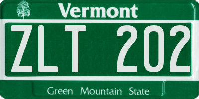 VT license plate ZLT202
