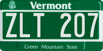 VT license plate ZLT207