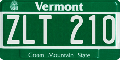 VT license plate ZLT210