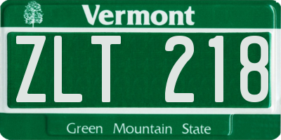 VT license plate ZLT218