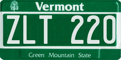 VT license plate ZLT220