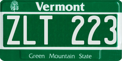 VT license plate ZLT223