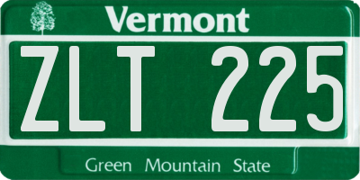 VT license plate ZLT225