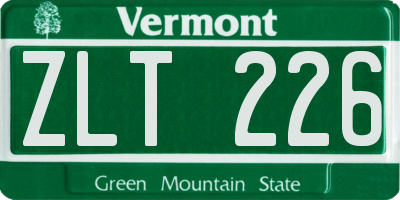 VT license plate ZLT226