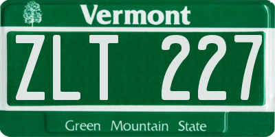 VT license plate ZLT227