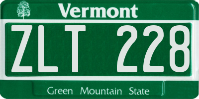 VT license plate ZLT228