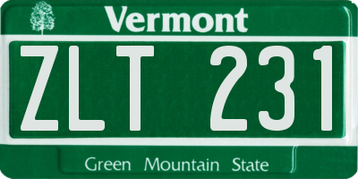 VT license plate ZLT231