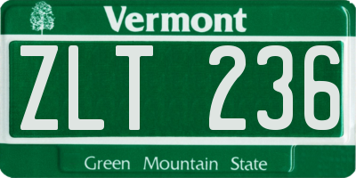 VT license plate ZLT236