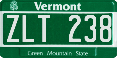 VT license plate ZLT238