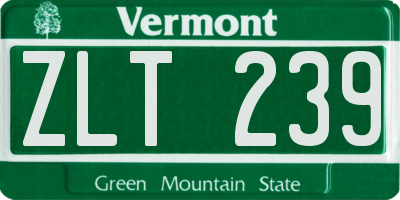 VT license plate ZLT239