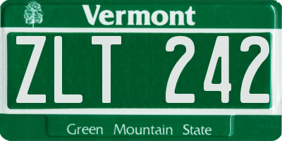 VT license plate ZLT242