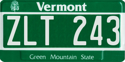 VT license plate ZLT243