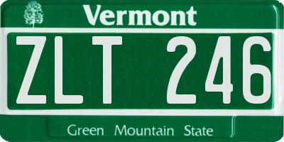VT license plate ZLT246