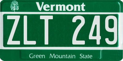 VT license plate ZLT249