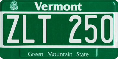 VT license plate ZLT250