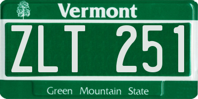 VT license plate ZLT251