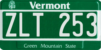 VT license plate ZLT253