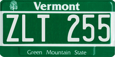 VT license plate ZLT255