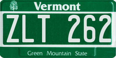 VT license plate ZLT262