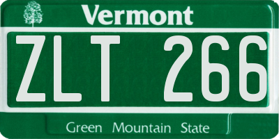 VT license plate ZLT266