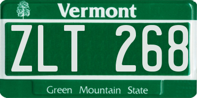 VT license plate ZLT268