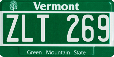 VT license plate ZLT269