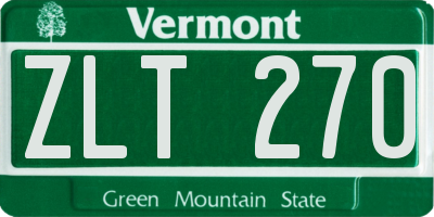 VT license plate ZLT270