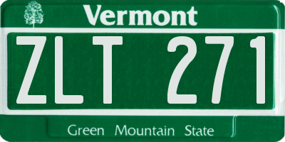 VT license plate ZLT271
