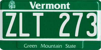 VT license plate ZLT273