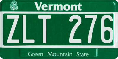 VT license plate ZLT276