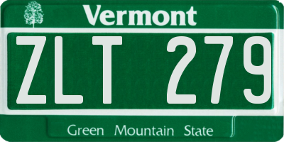 VT license plate ZLT279