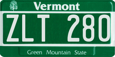 VT license plate ZLT280