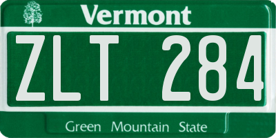 VT license plate ZLT284