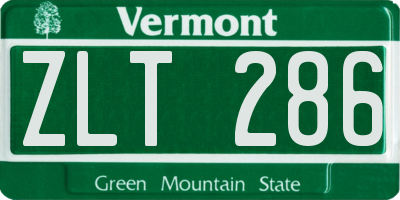 VT license plate ZLT286
