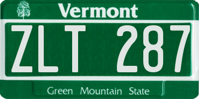 VT license plate ZLT287