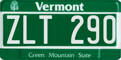 VT license plate ZLT290