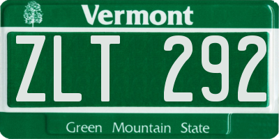 VT license plate ZLT292