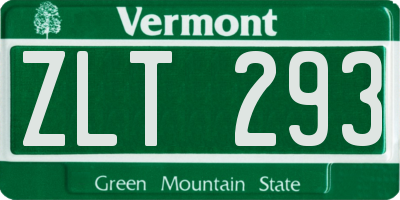 VT license plate ZLT293