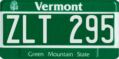 VT license plate ZLT295
