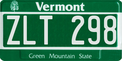 VT license plate ZLT298