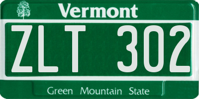 VT license plate ZLT302