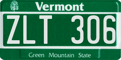 VT license plate ZLT306