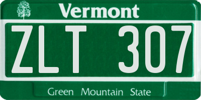 VT license plate ZLT307